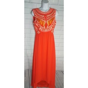 Tahari Island Sunset orange maxi dress 2